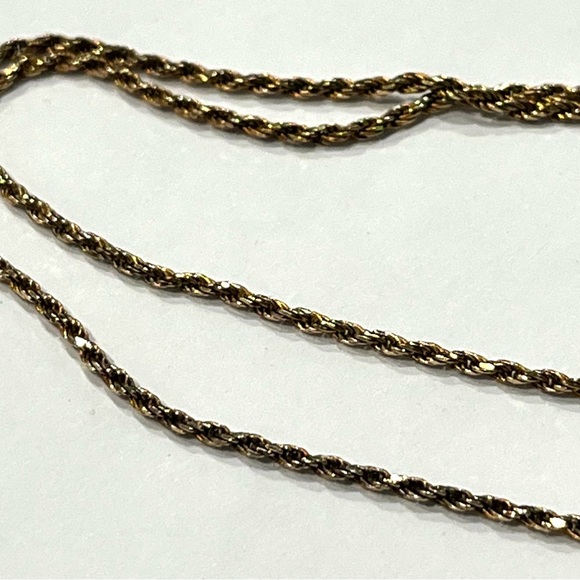 Sterling Silver Necklace with Green Rhinestone Pendant 30” Chain - Picture 7 of 10